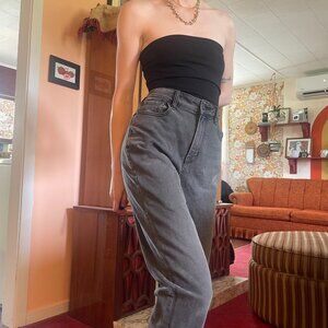 AE polycotton blend high waisted black dark wash slim skinny ankle jeans!